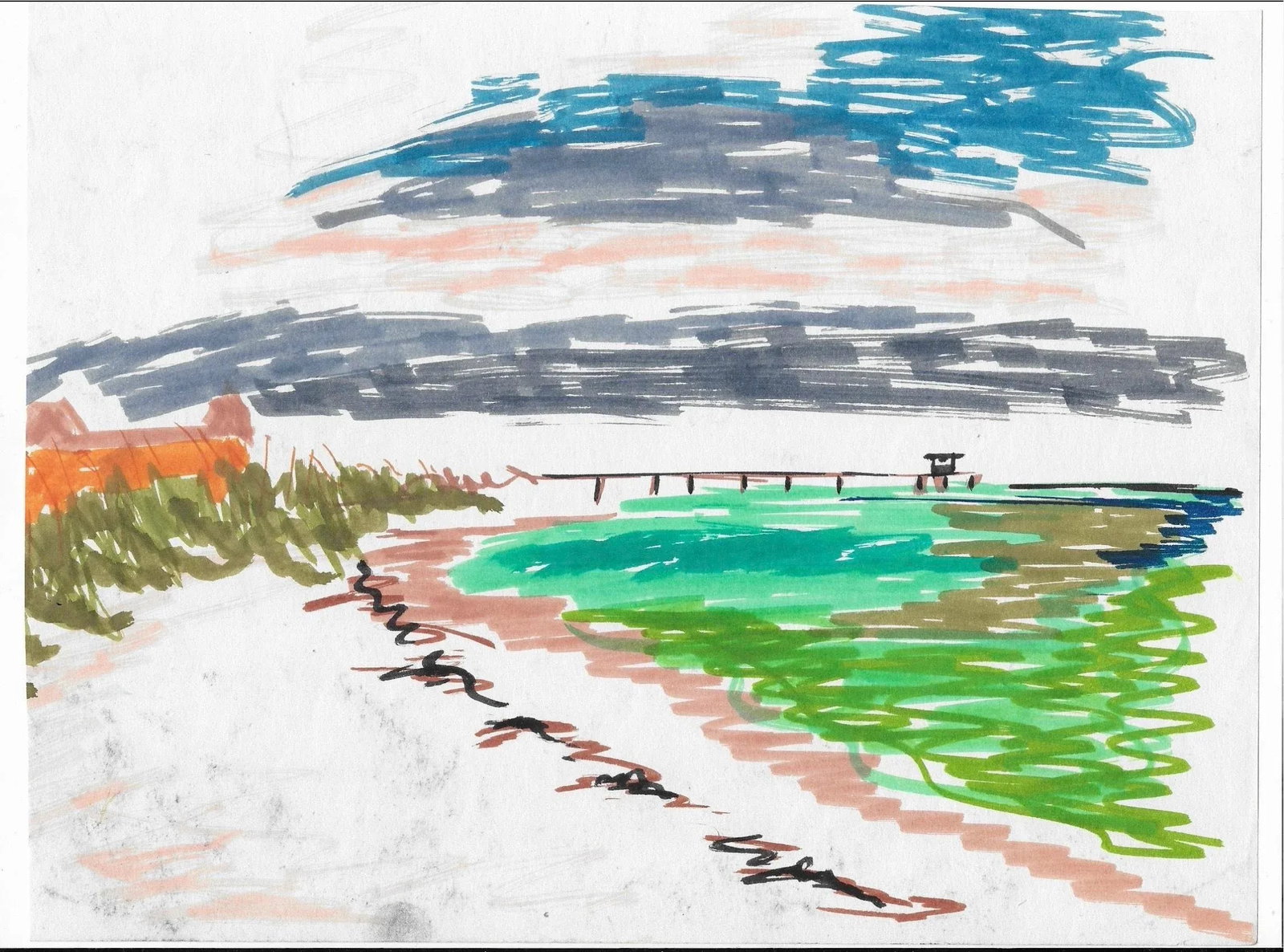 1960s Coastal Watercolor - 2
