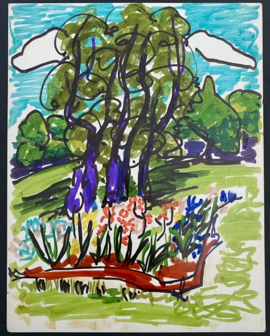 1960s Alexandra Merker Spring Landscape Painting - 2