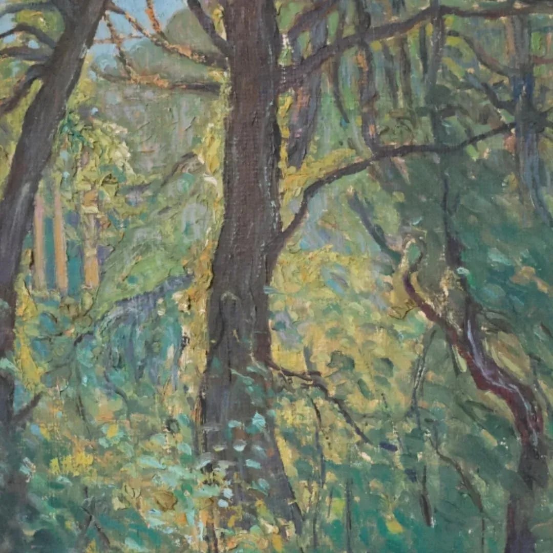 Mid-20th Century French Shades of Green Painting - 2