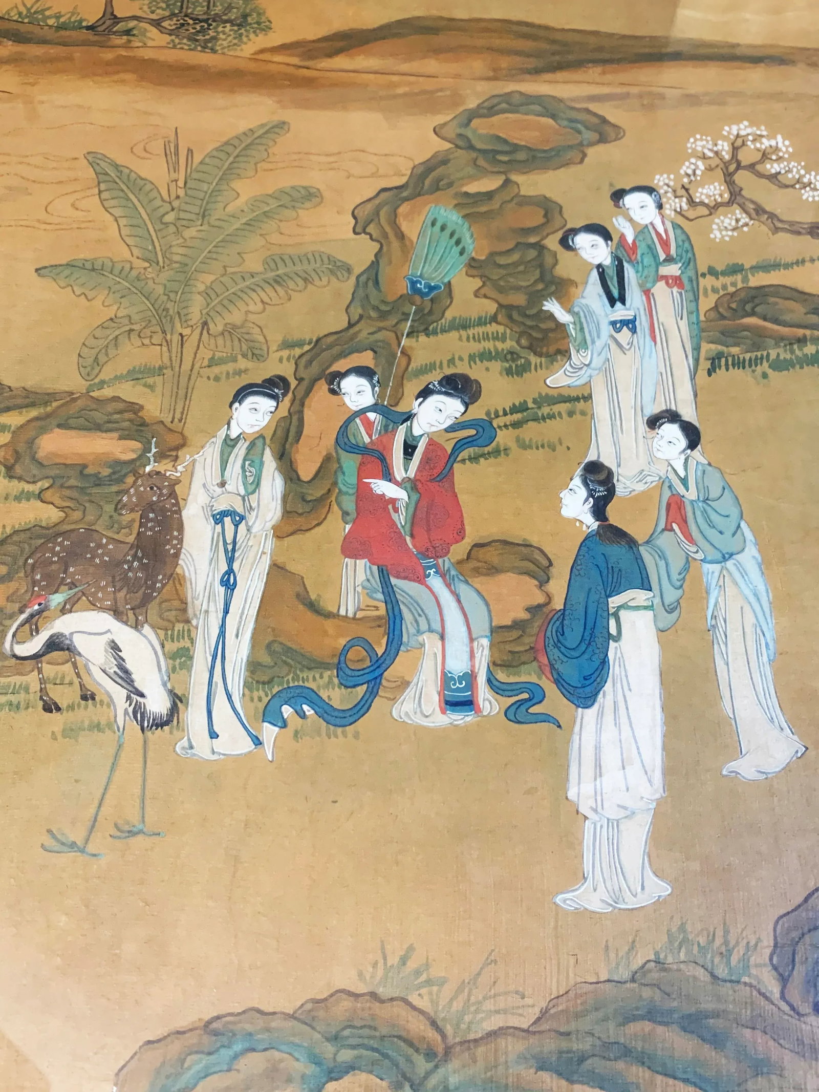 Antique Qing Dynasty Watercolor on Silk Framed Artwork - 2