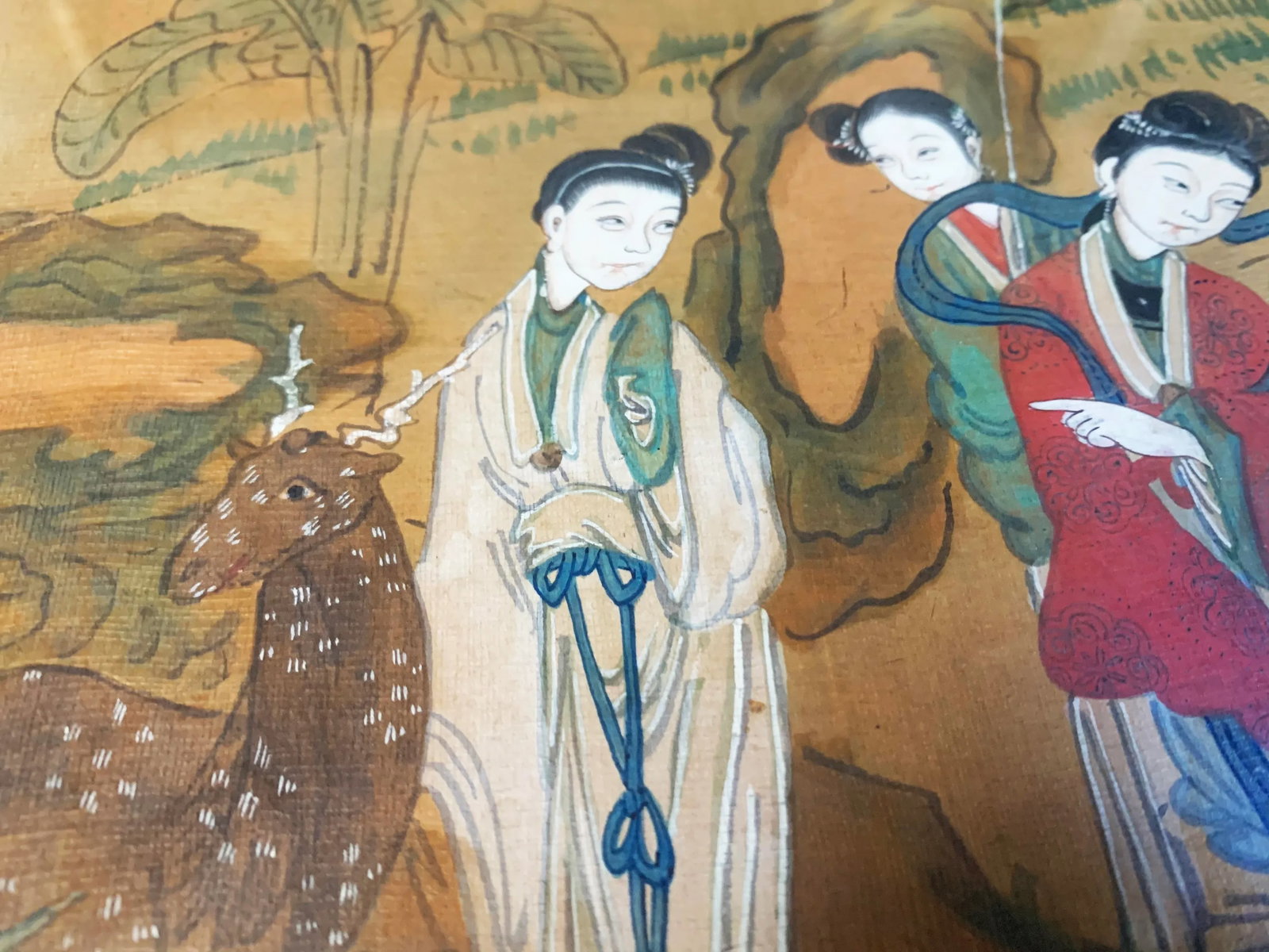 Antique Qing Dynasty Watercolor on Silk Framed Artwork - 4