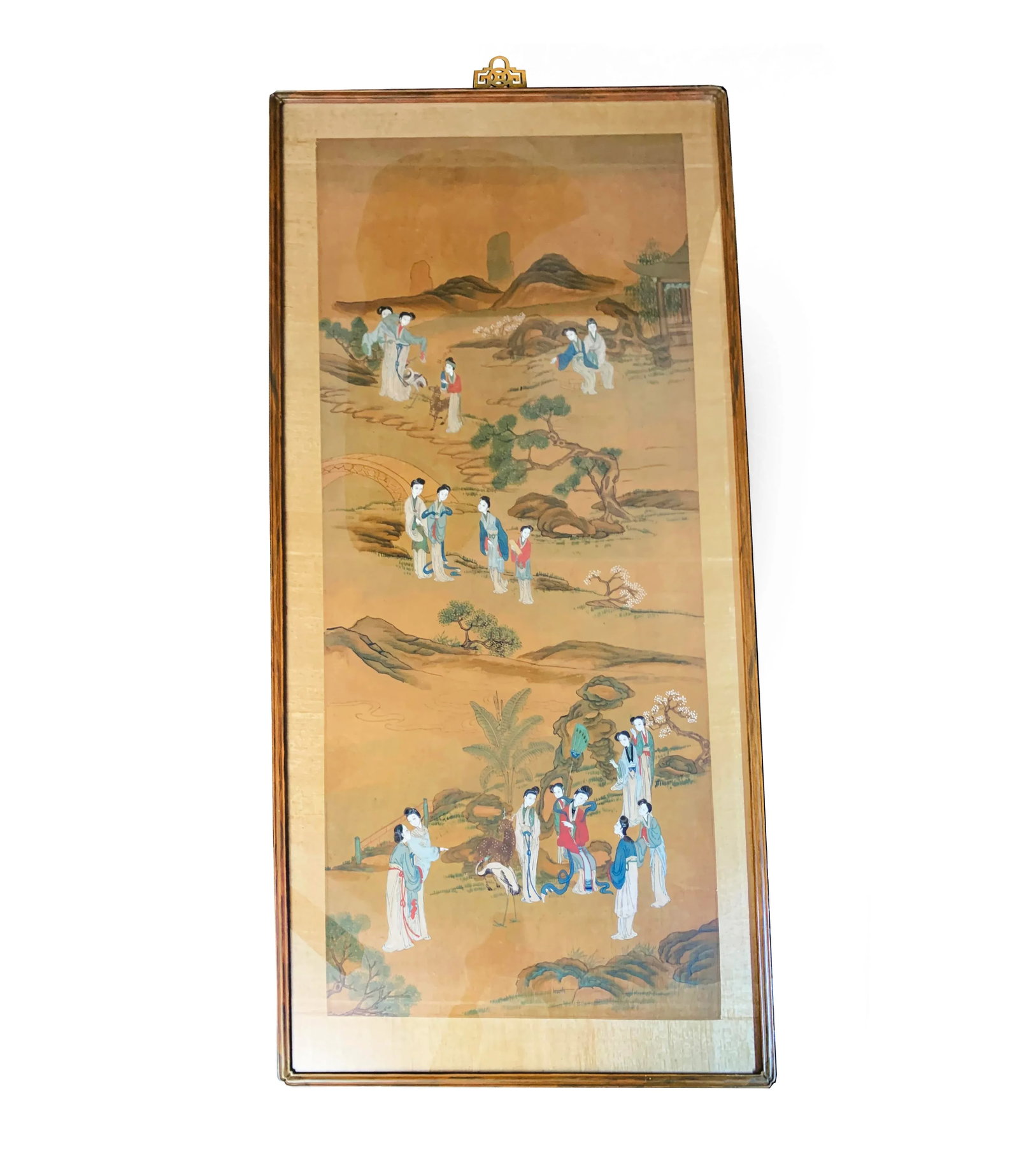 Antique Qing Dynasty Watercolor on Silk Framed Artwork - 9