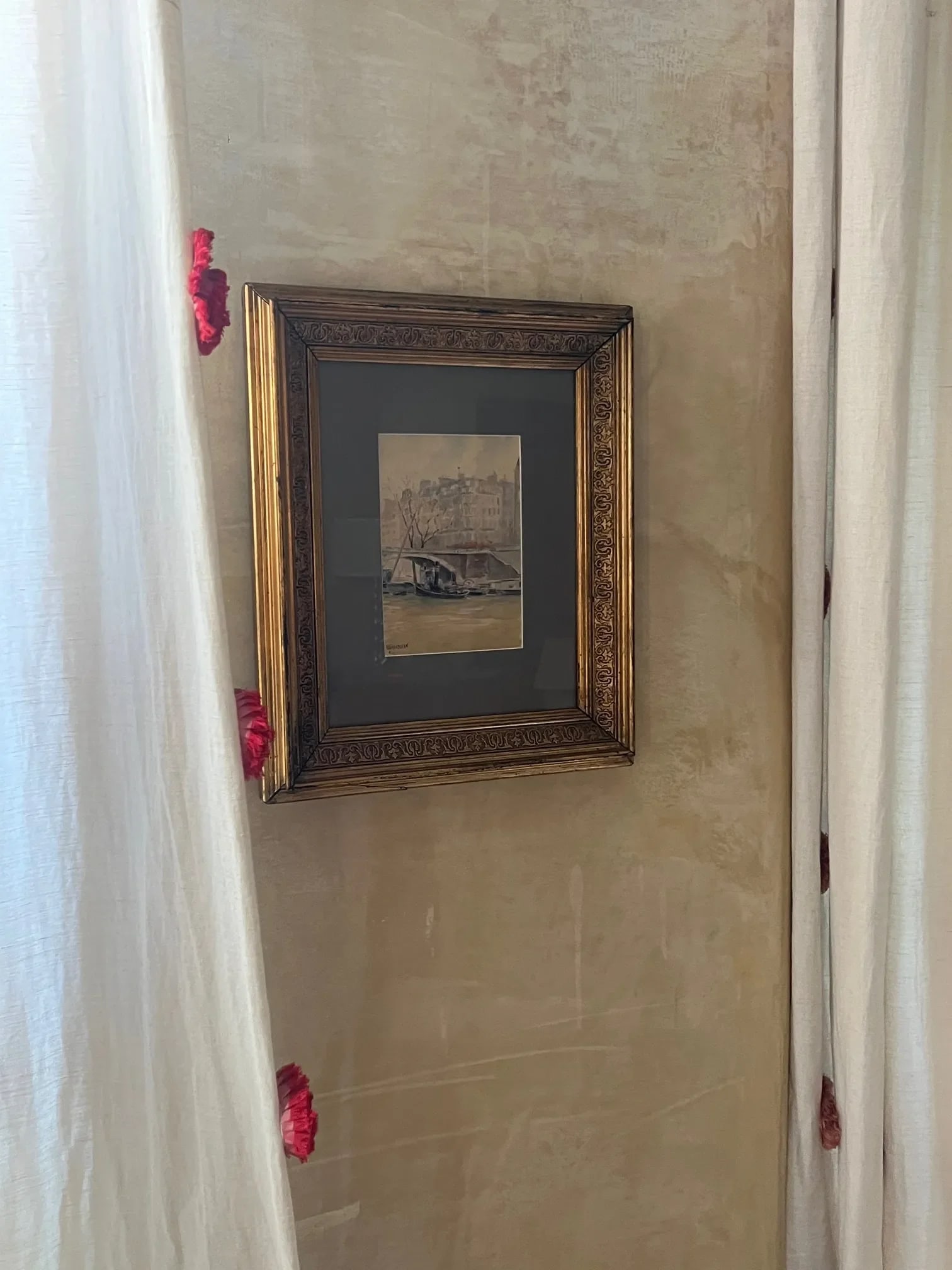 Paris Watercolor by Grandjean in Antique Frame - 7