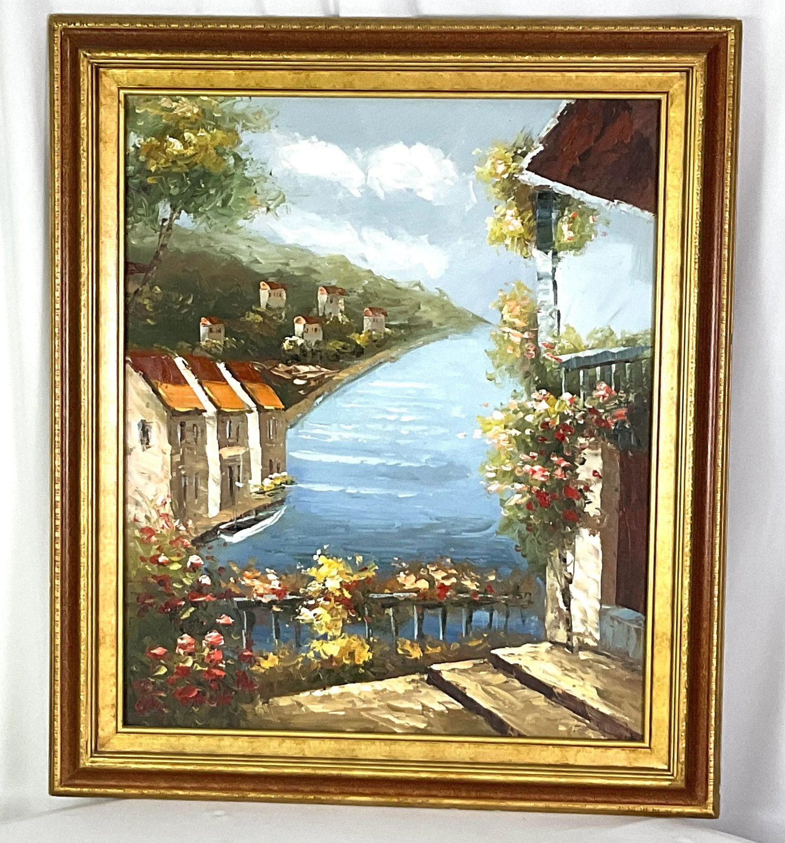 Mediterranean Scene -Oil on Canvas-Unsigned - 5