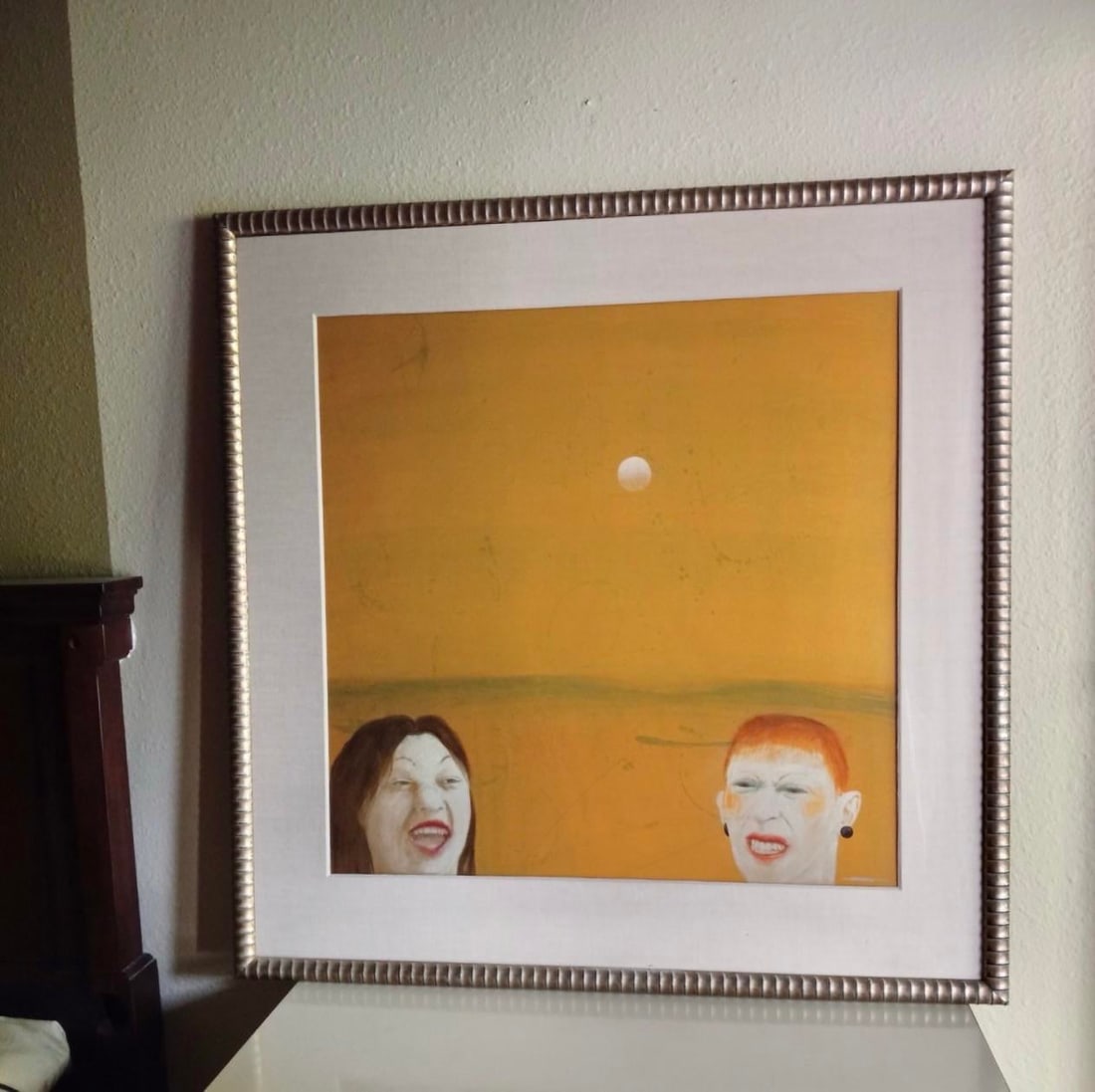 Expressionist Painting of Two Women by Robert R. Bradshaw, Signed, (38" X 38") - 6