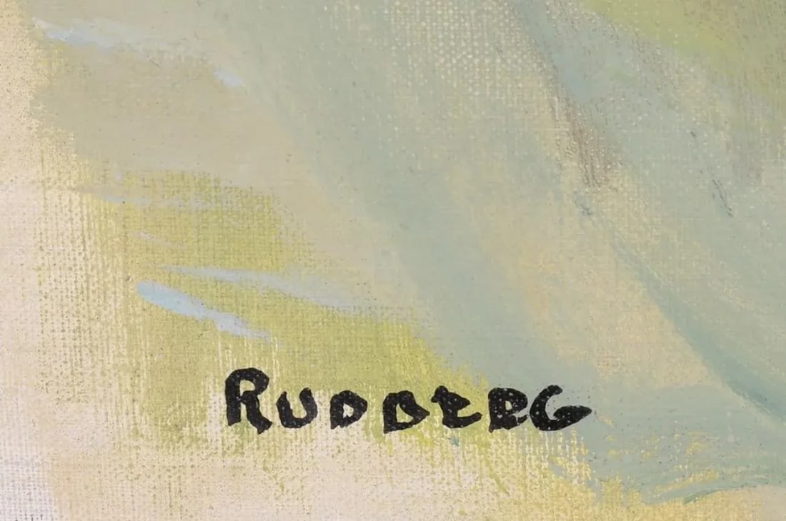 Signed Coastal Landscape by Prominent Swedish Artist, Gustav Rudberg - 3