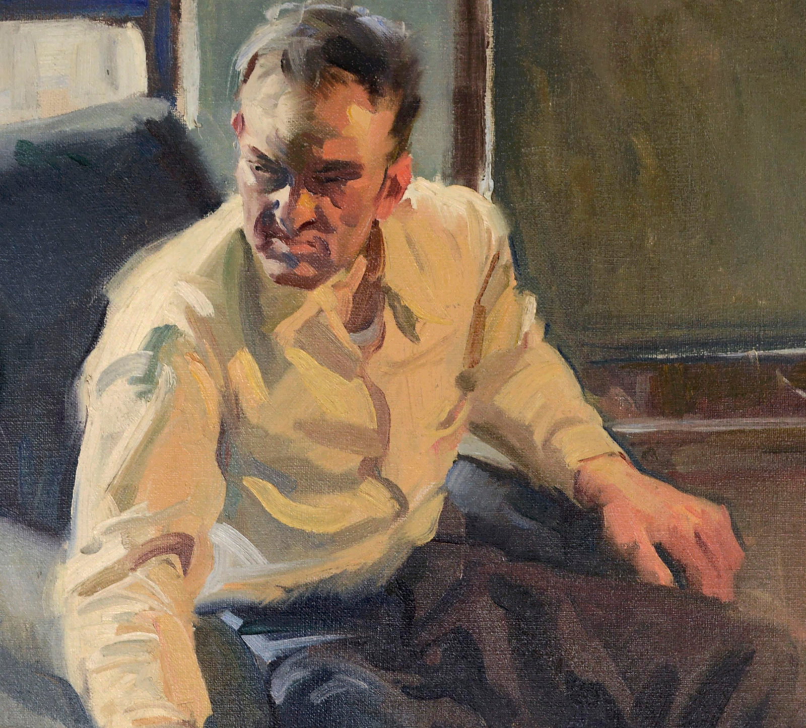 Portrait of a Man in Armchair, Mid Century Short Story Illustration by Charles Kinghan - 3