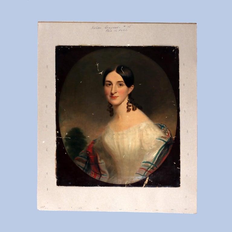 Antique Oil on Canvas Portrait Painting of a Debutant C1820 - 2
