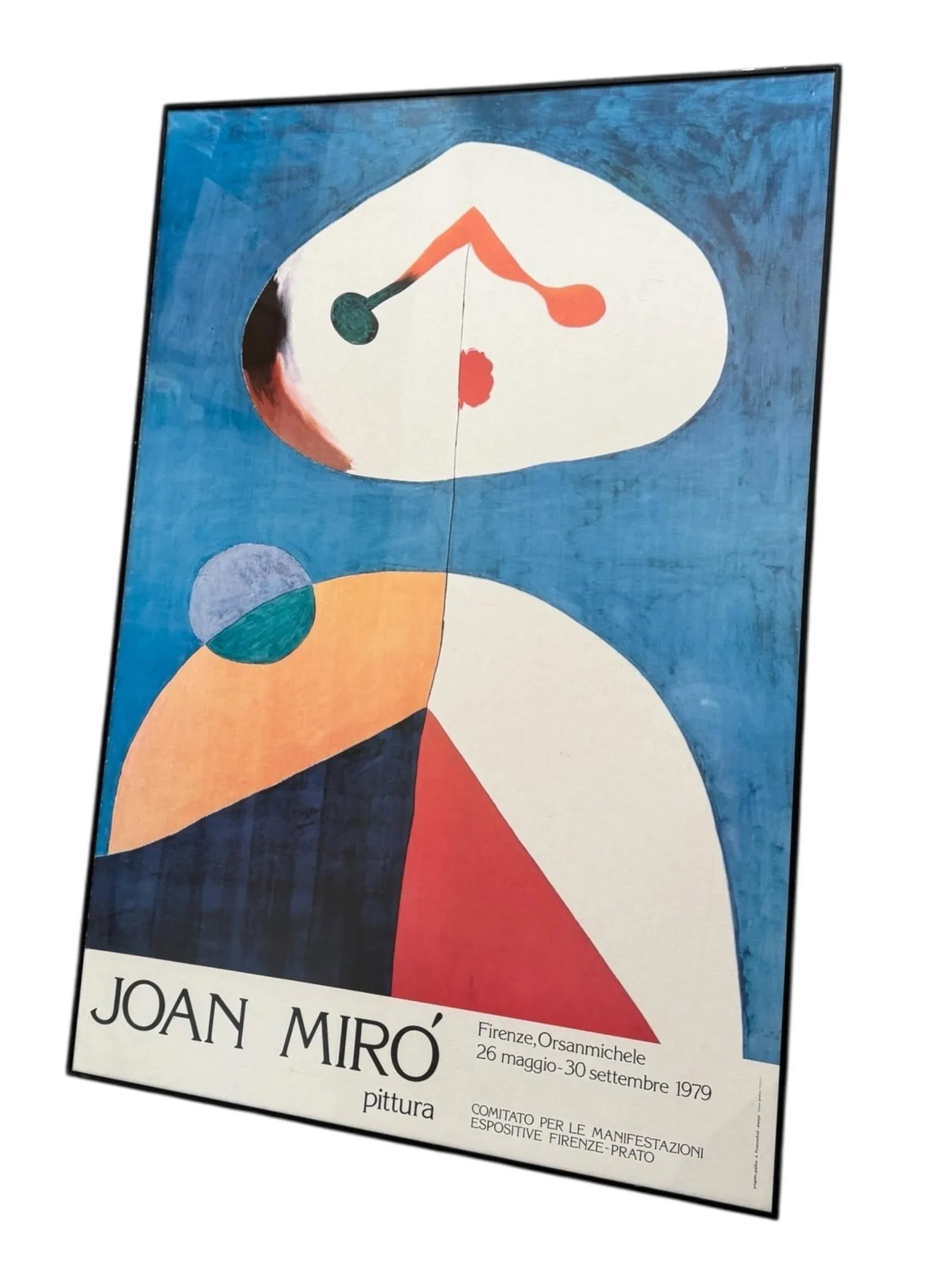Joan Miro Vintage 1979 Mid Century Modern Lithograph Print Framed Italian Exhibition Poster " Portra - 2