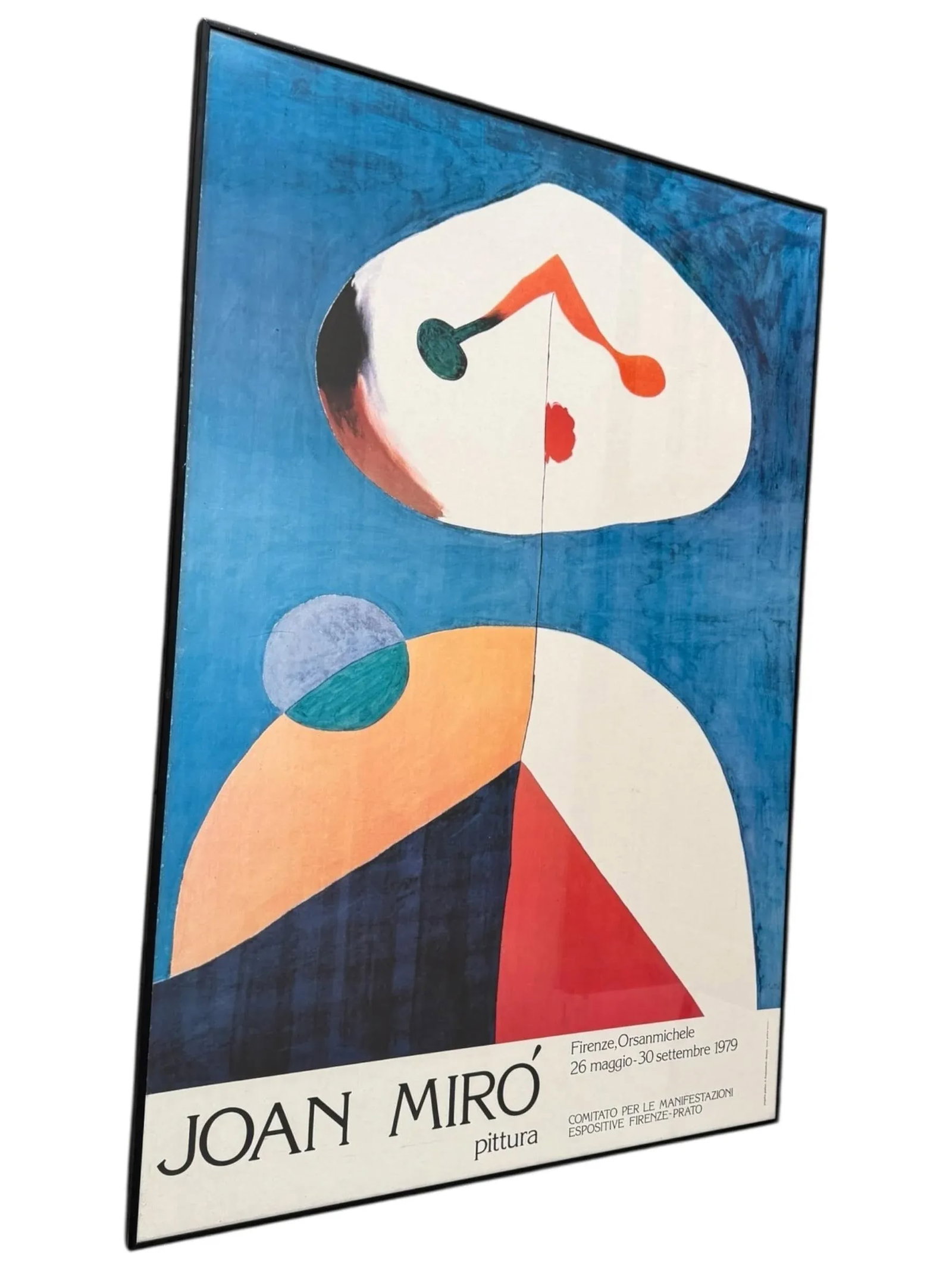 Joan Miro Vintage 1979 Mid Century Modern Lithograph Print Framed Italian Exhibition Poster " Portra - 3