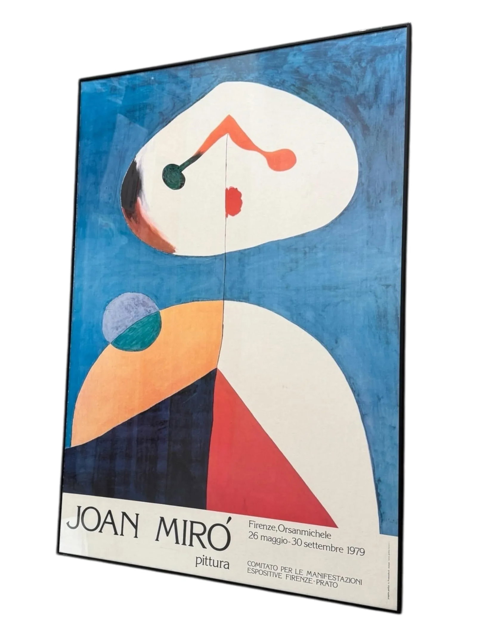Joan Miro Vintage 1979 Mid Century Modern Lithograph Print Framed Italian Exhibition Poster " Portra - 5