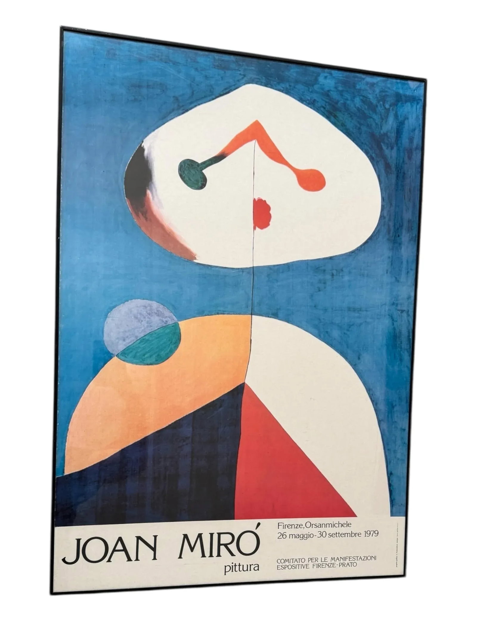 Joan Miro Vintage 1979 Mid Century Modern Lithograph Print Framed Italian Exhibition Poster " Portra - 7