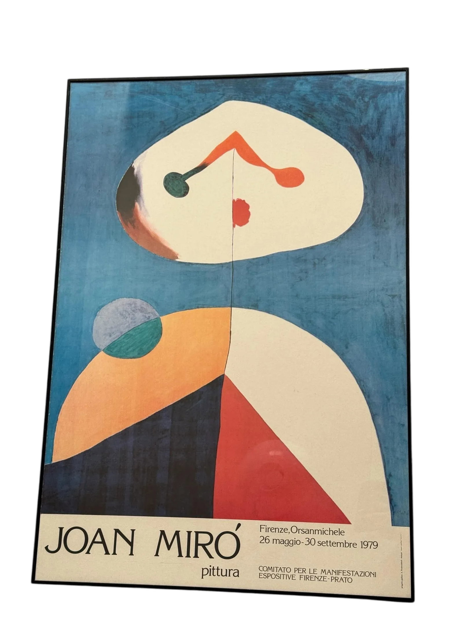 Joan Miro Vintage 1979 Mid Century Modern Lithograph Print Framed Italian Exhibition Poster " Portra - 8