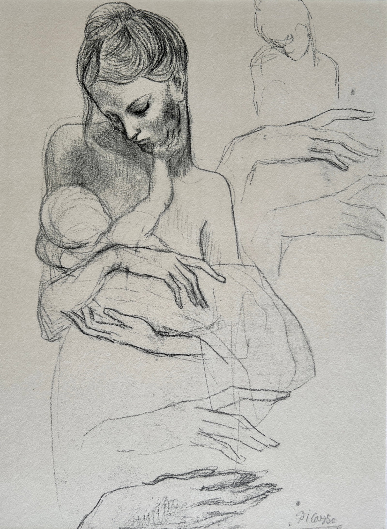 Pablo Picasso Mother With Nursing Child Signed Original Print - 2