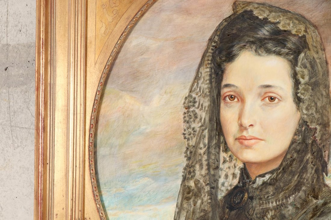 Portrait of a Woman in Black Lace Mantilla, Signed Gamez, Ca. 1965 - 5