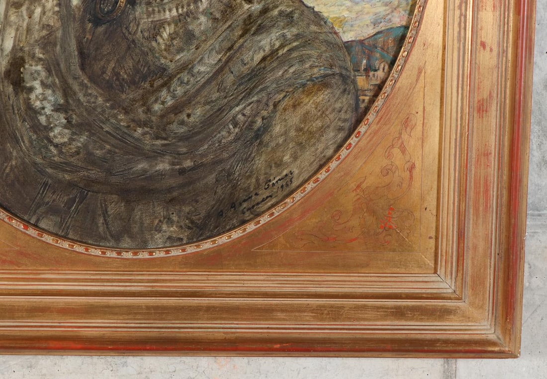 Portrait of a Woman in Black Lace Mantilla, Signed Gamez, Ca. 1965 - 8