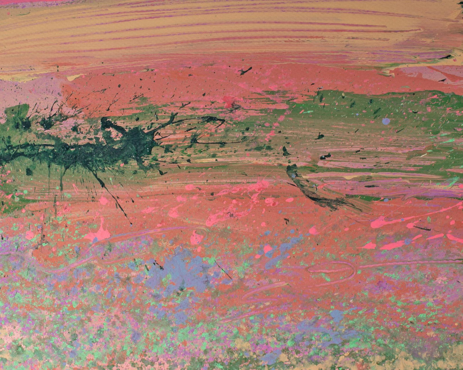 1980s Abstract Acrylic Landscape Painting by Harry Hilson - 6