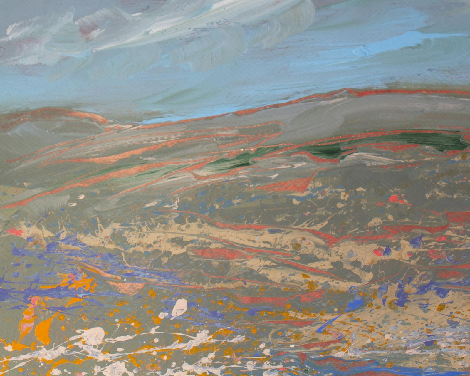 1980s "Blue Range" Abstract Acrylic Landscape Painting by Harry Hilson - 5