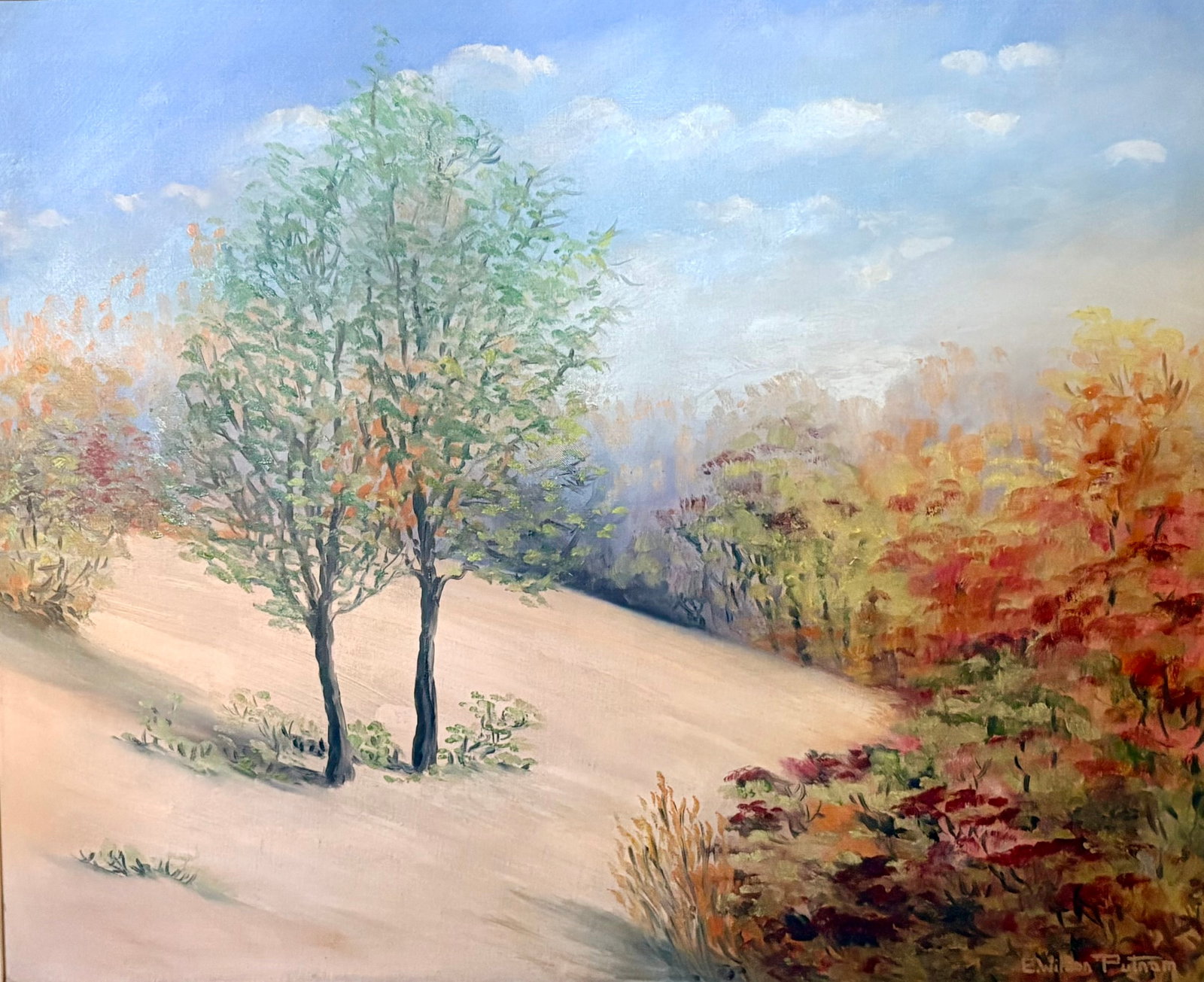 Late 20th Century High Desert Landscape Oil on Canvas, Signed by Artist - 2