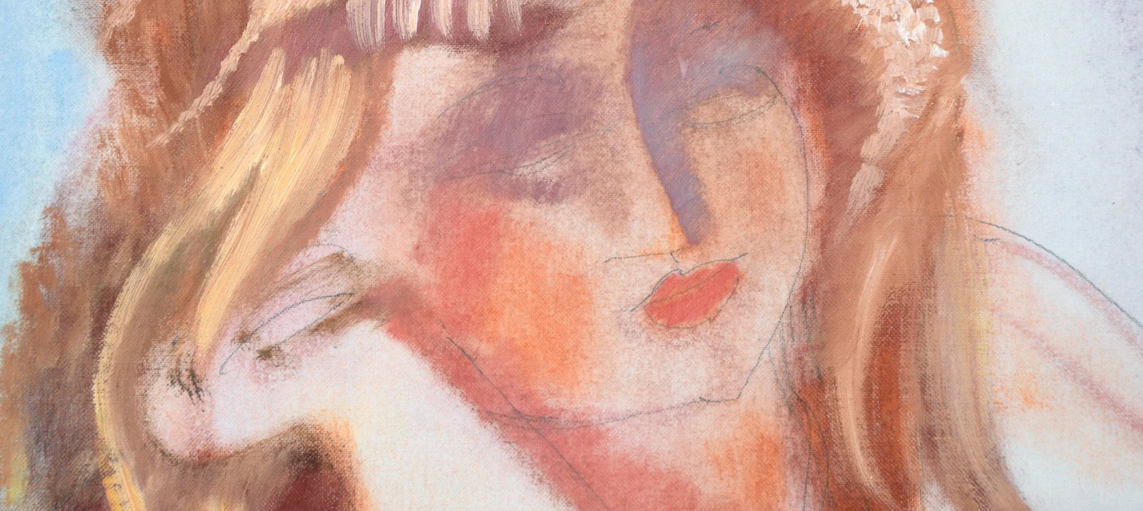 Vintage Expressive Multimedia Portrait of a Woman by Irvin Nahan - 4