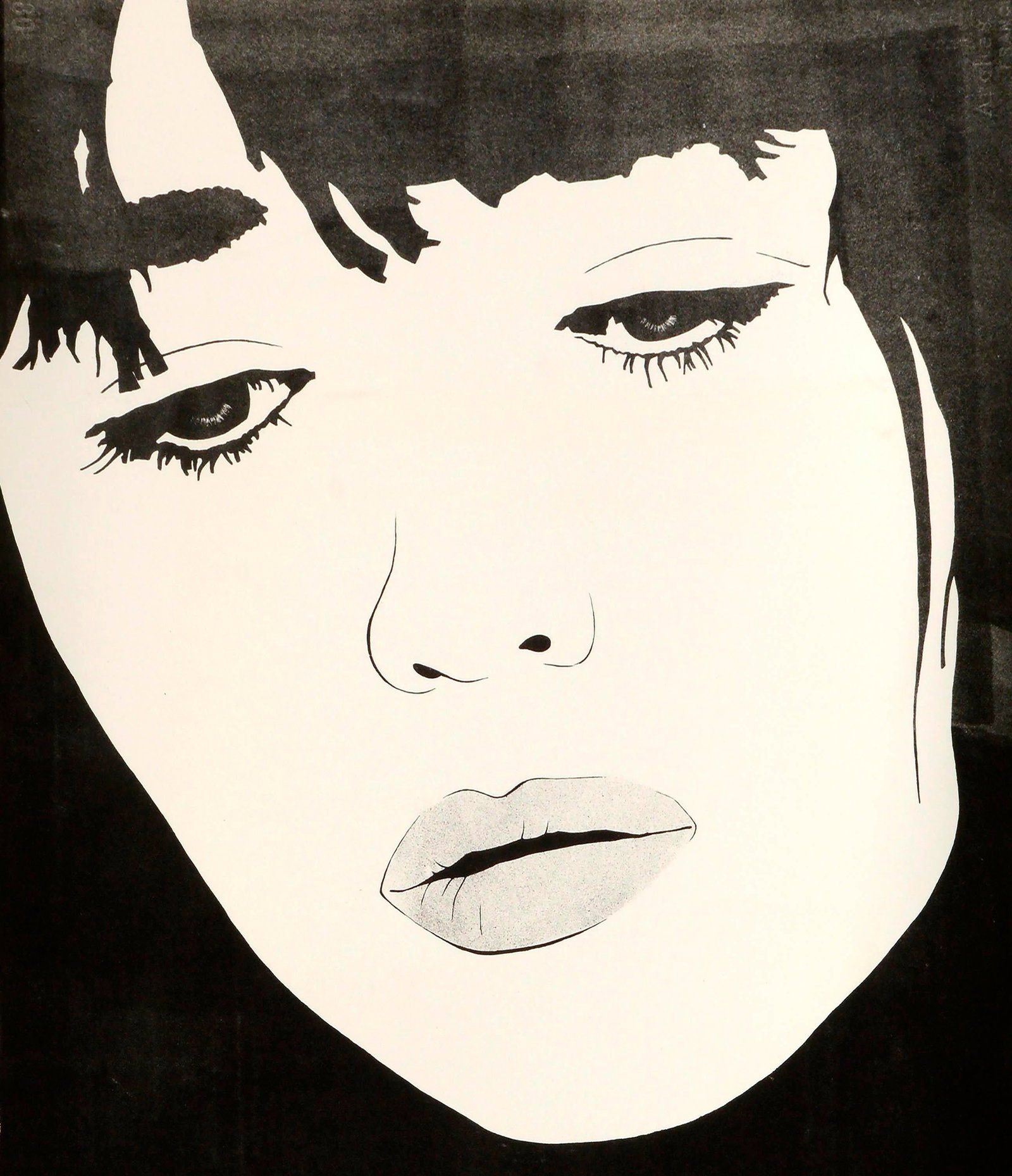 Pop Art Portrait of Kate Moss, Black & White Screen Print by Marc Foster Grant - 2