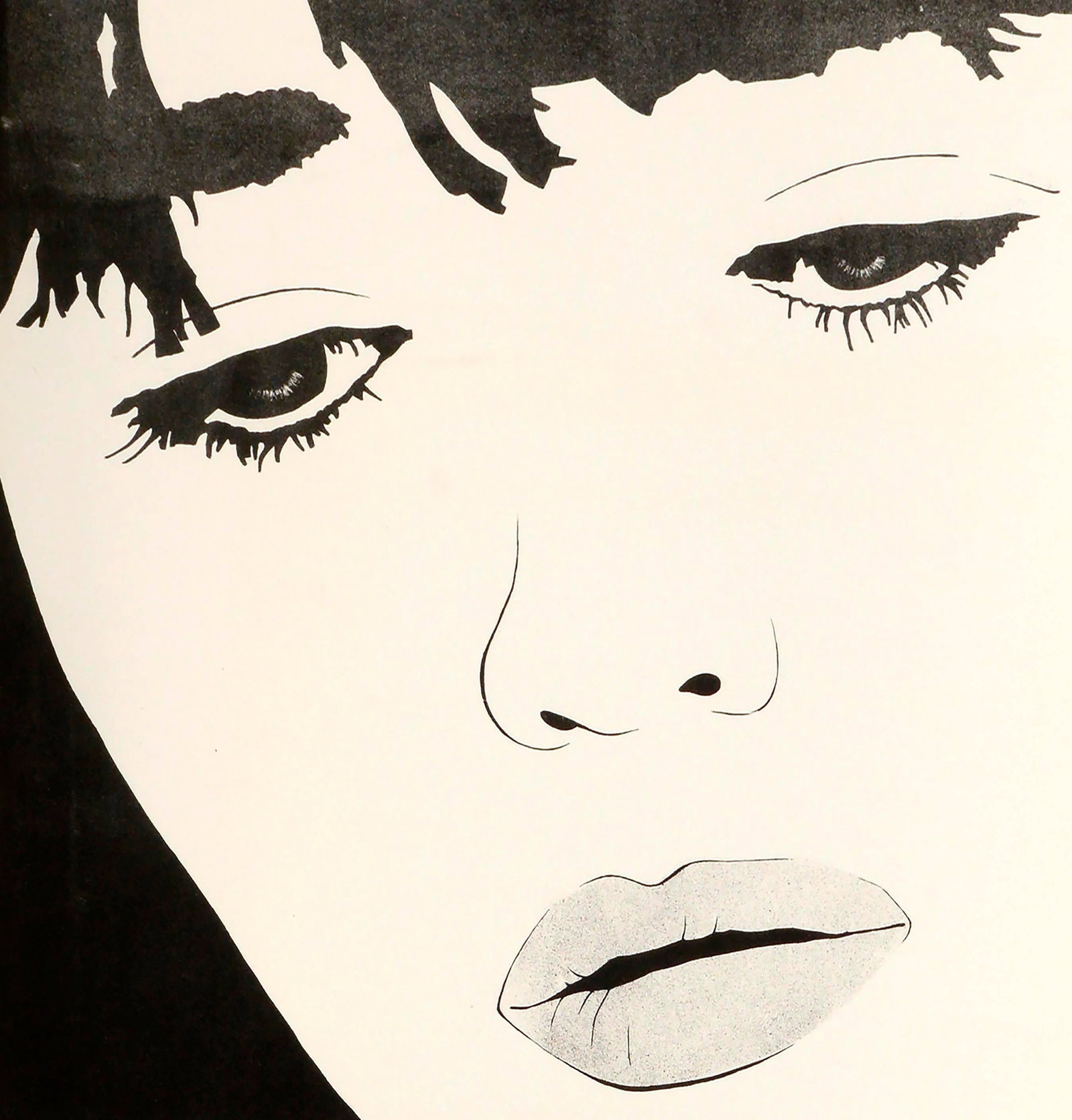 Pop Art Portrait of Kate Moss, Black & White Screen Print by Marc Foster Grant - 3