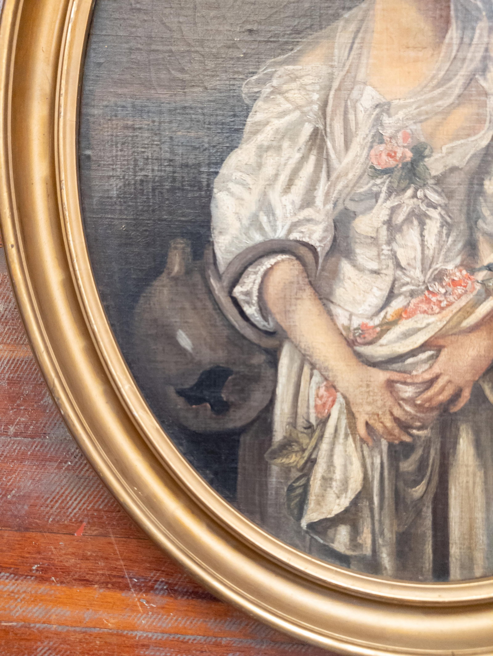 19th Century European Italian Painting of a Tragic Sad Young Lady - 10