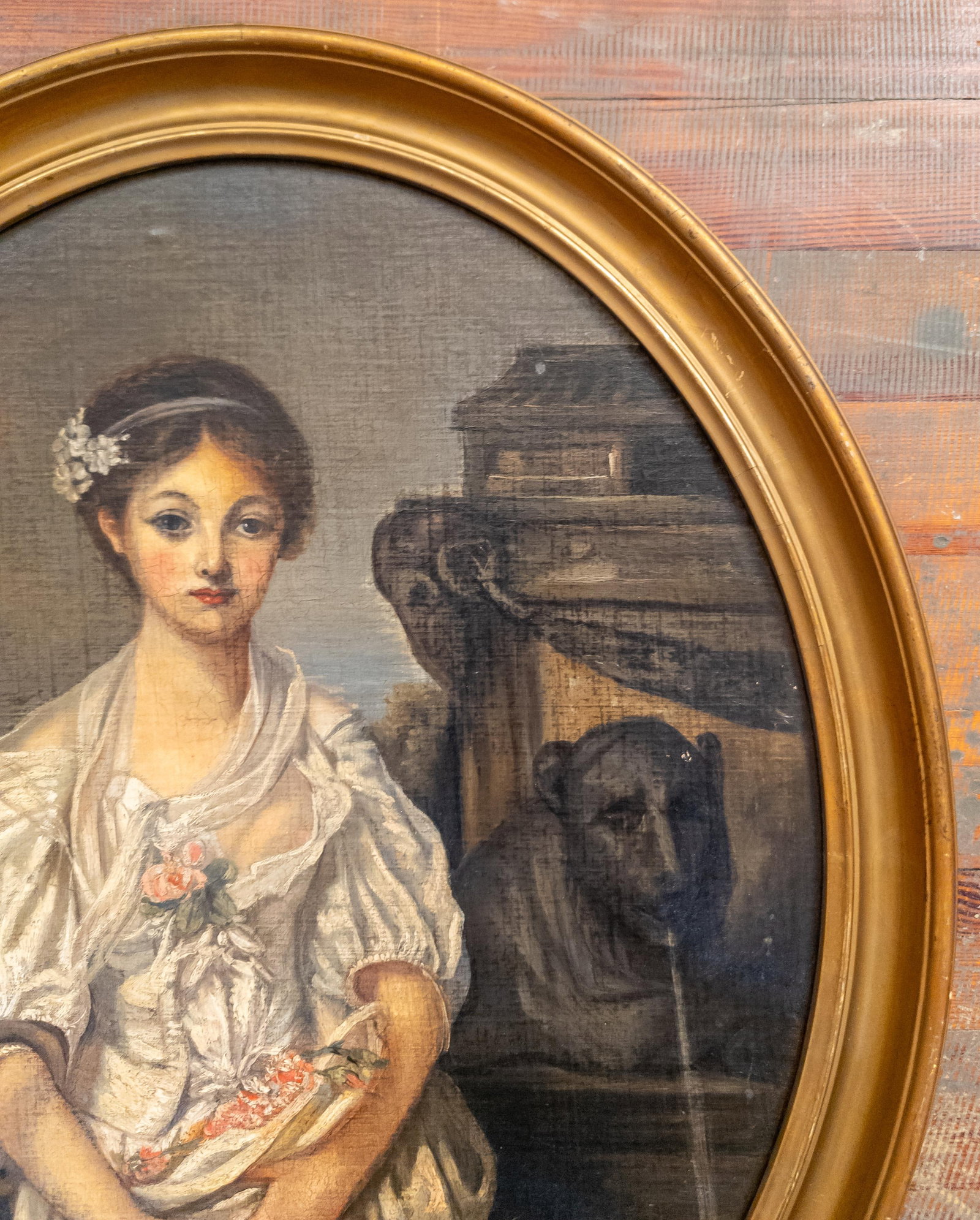 19th Century European Italian Painting of a Tragic Sad Young Lady - 4