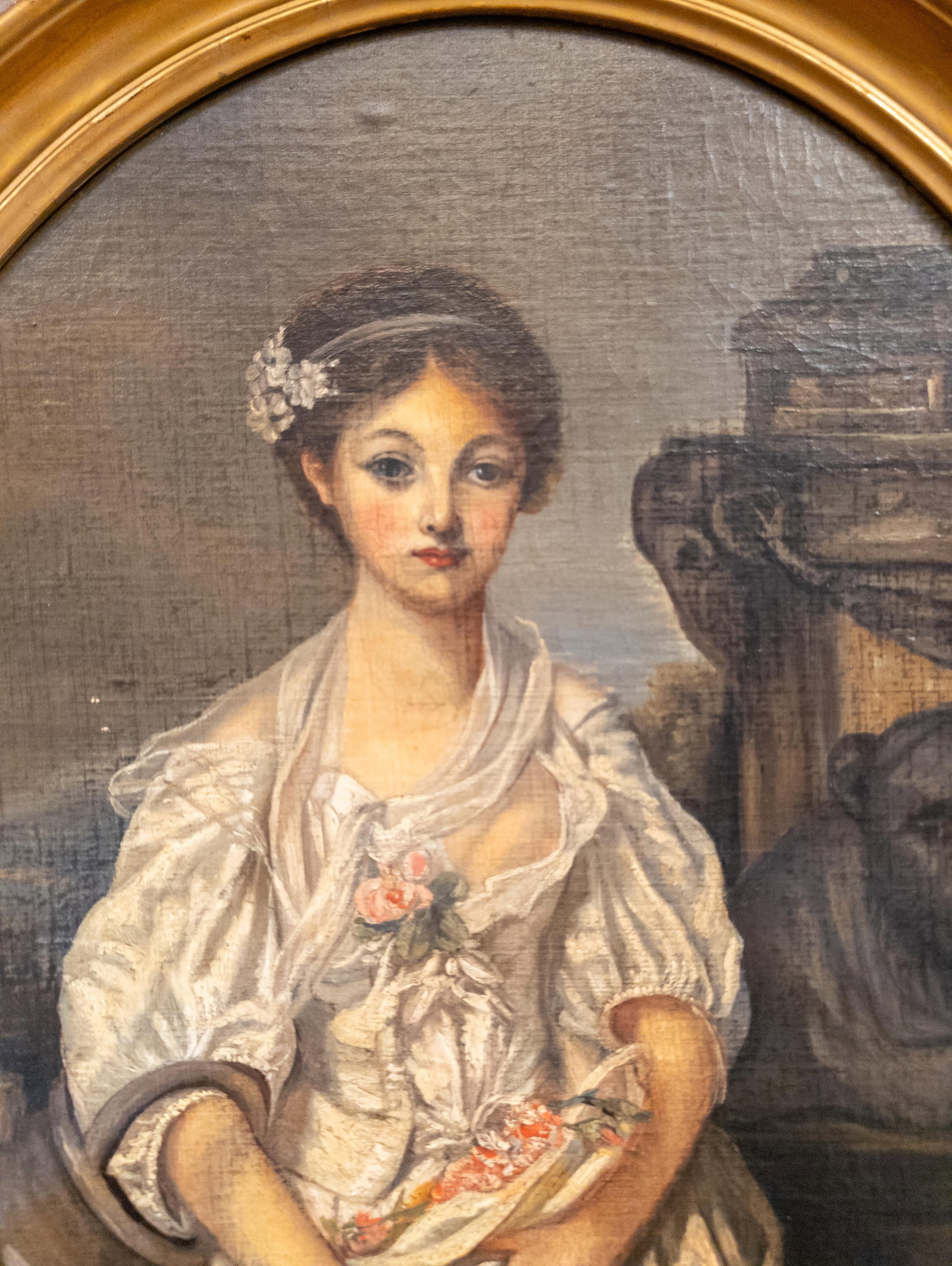 19th Century European Italian Painting of a Tragic Sad Young Lady - 7