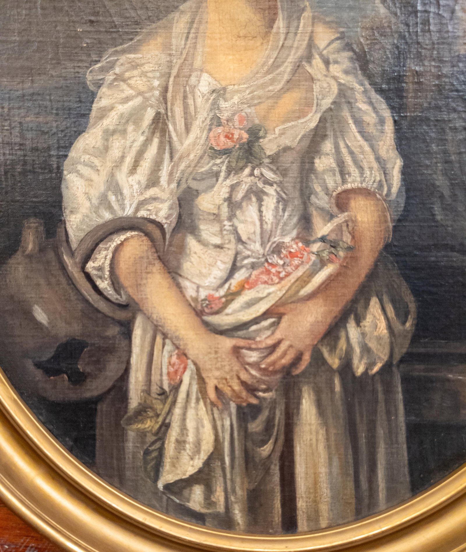 19th Century European Italian Painting of a Tragic Sad Young Lady - 9