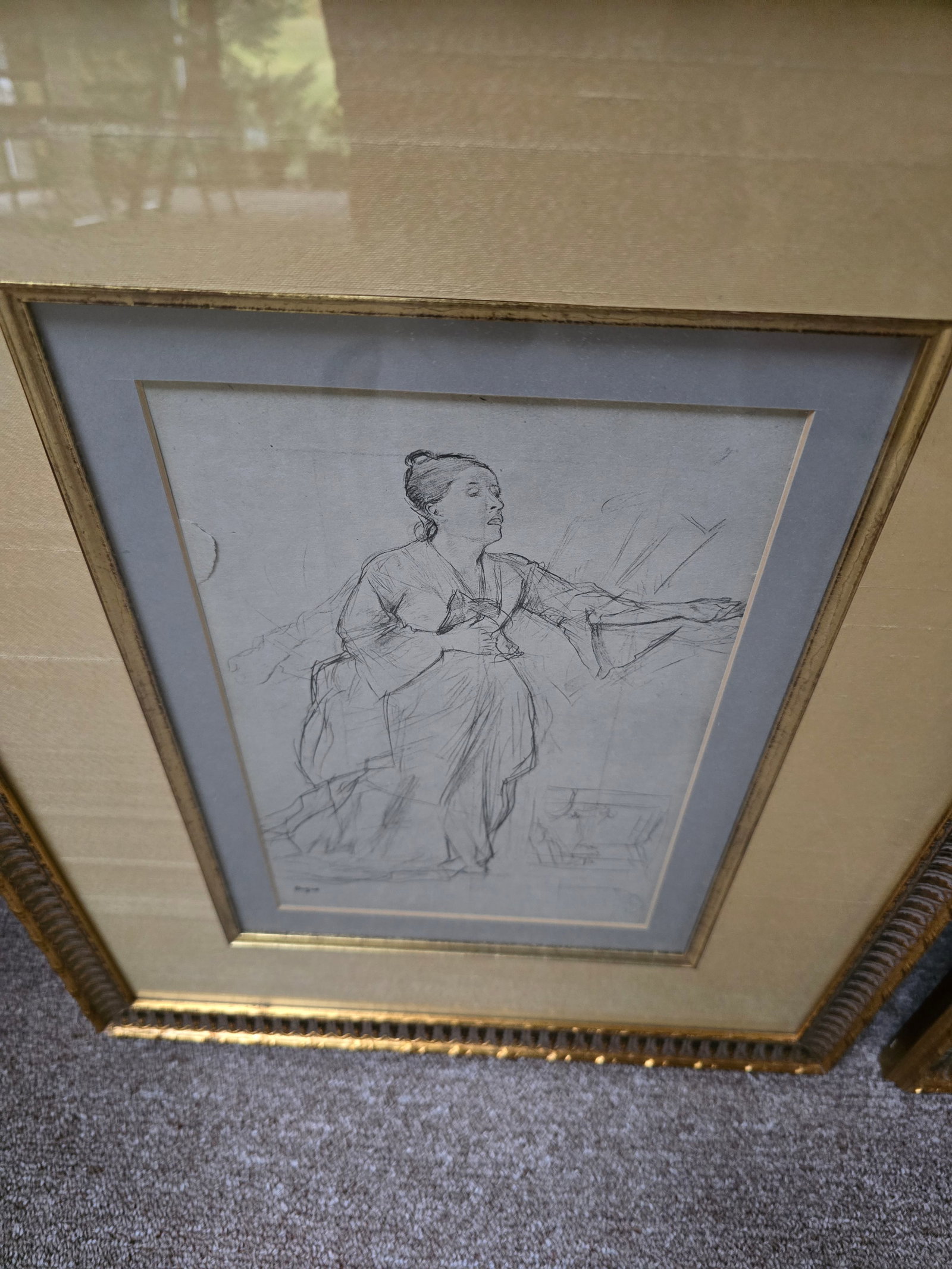 Vintage Mid Century Modern Pair Degas Style Prints - 9