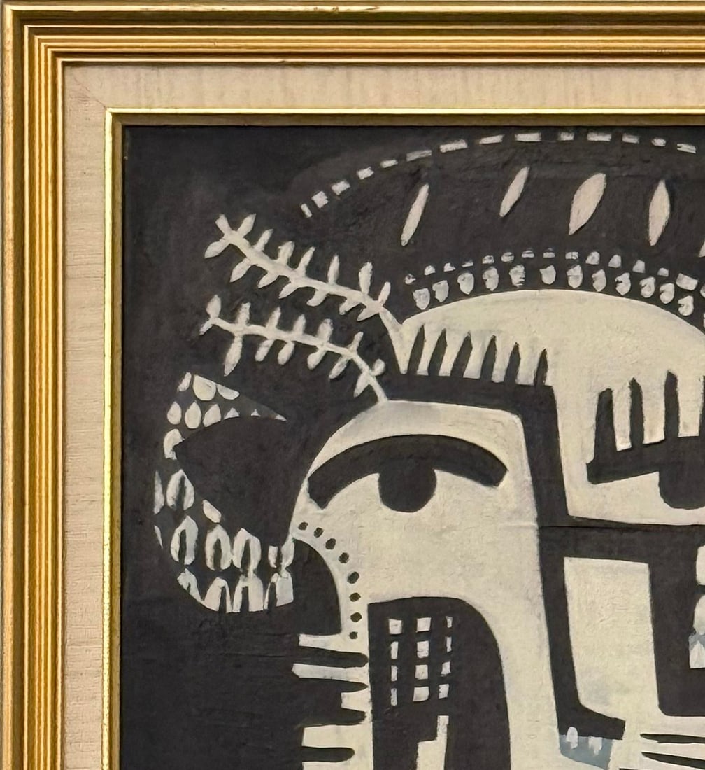 Original Contemporary Abstract Framed Portrait Painting - 2