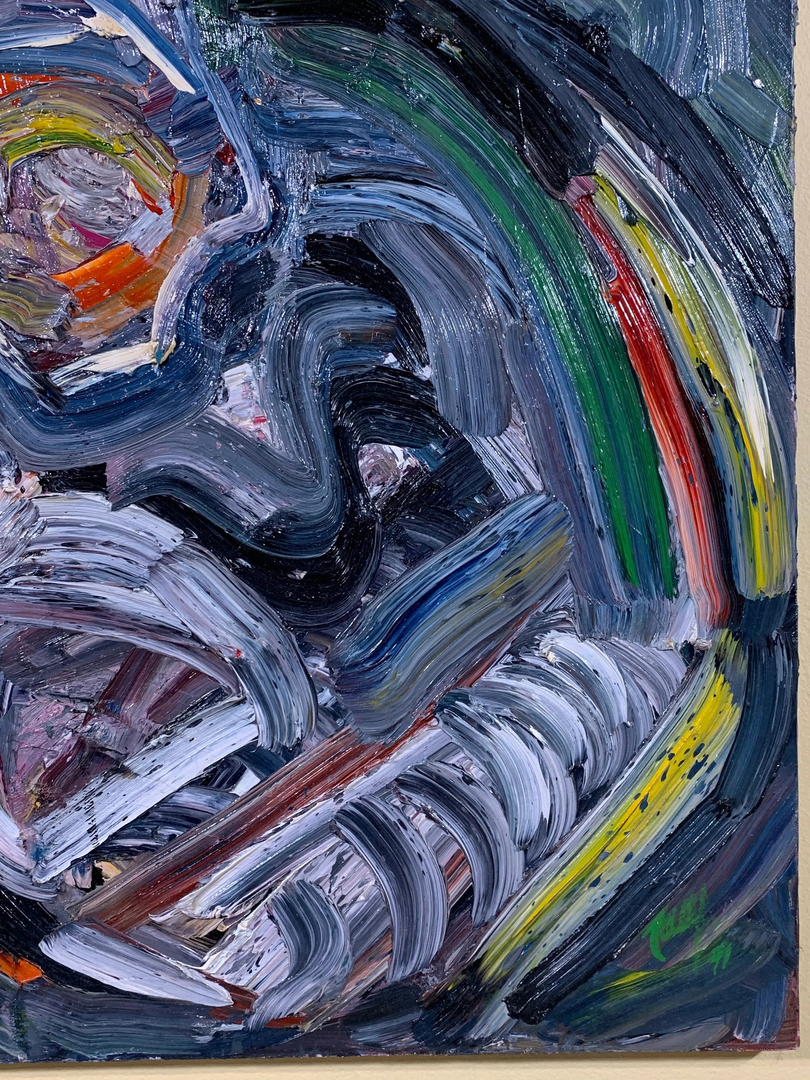 1990s Cubist Style Figurative Oil Painting on Canvas - 5