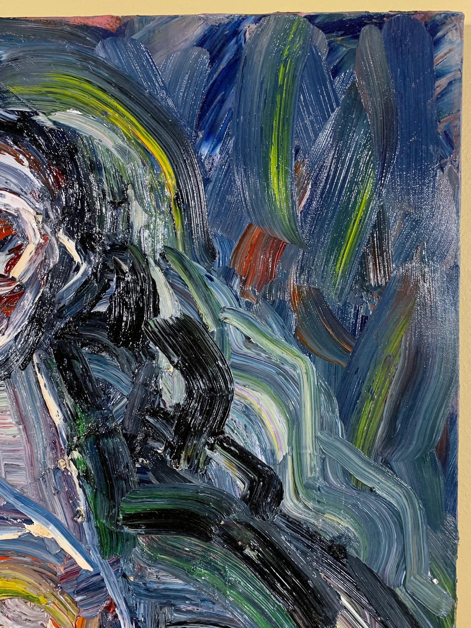1990s Cubist Style Figurative Oil Painting on Canvas - 6