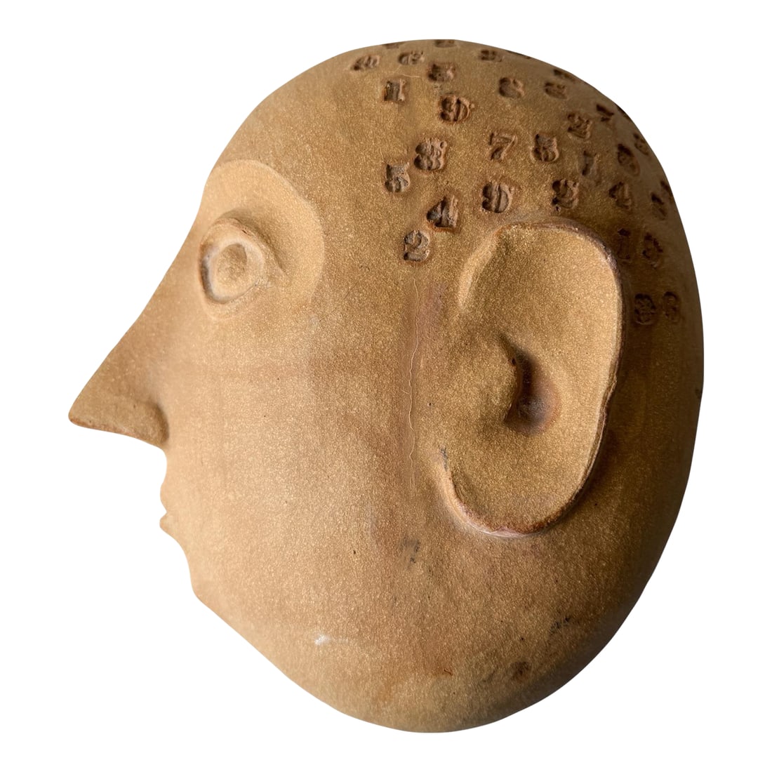 1950s David Gil Ceramic Abstract Face Sculpture Half for Bennington Pottery (1 of 7)