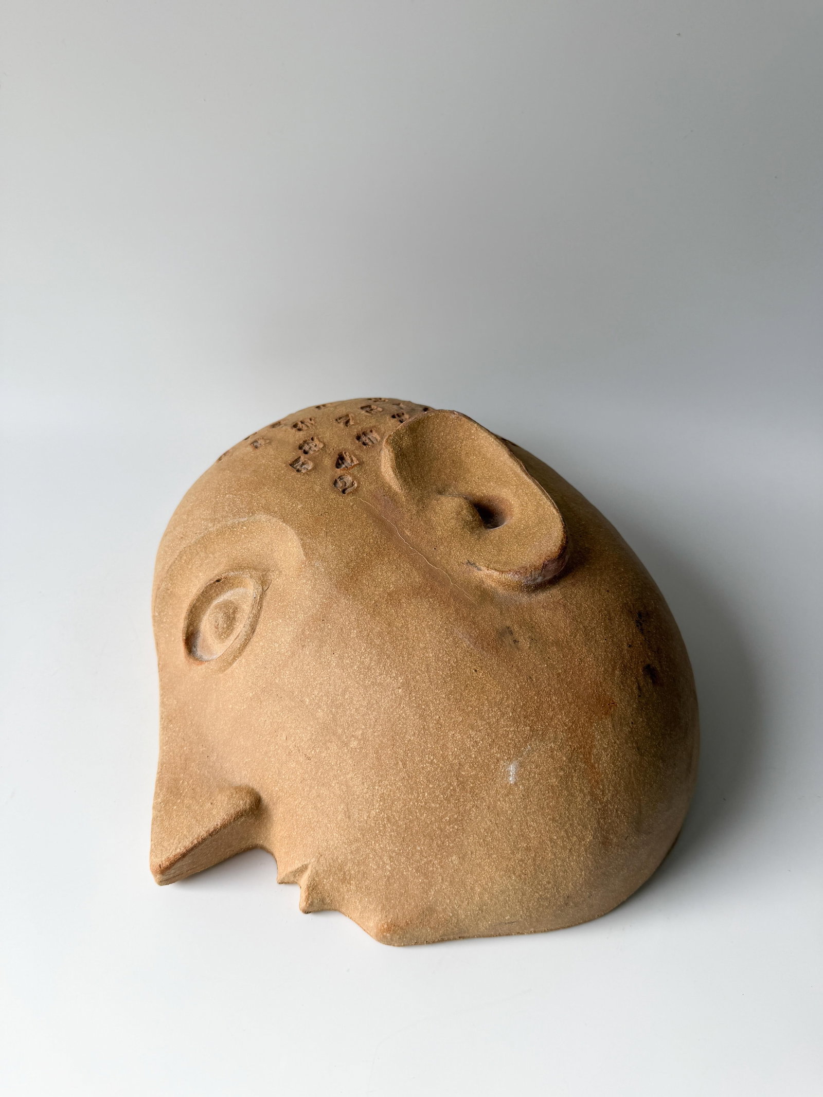 1950s David Gil Ceramic Abstract Face Sculpture Half for Bennington Pottery - 3