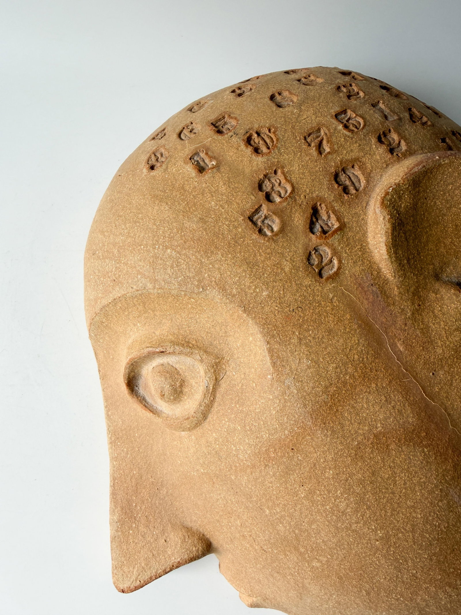 1950s David Gil Ceramic Abstract Face Sculpture Half for Bennington Pottery - 4