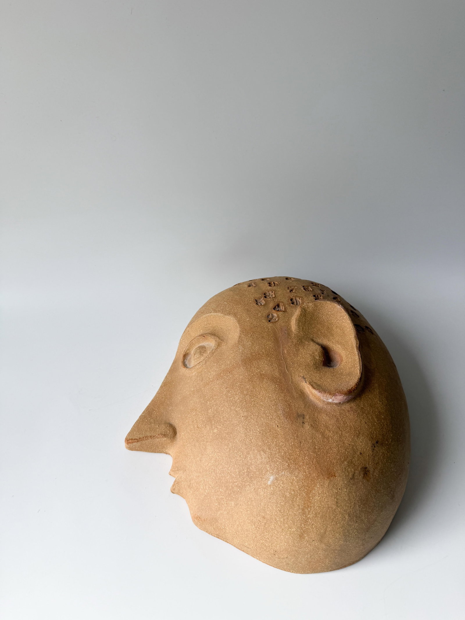 1950s David Gil Ceramic Abstract Face Sculpture Half for Bennington Pottery - 5