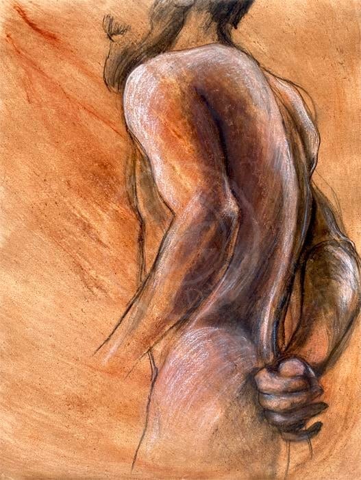 Contemporary Figurative Oil, Pastel and Charcoal Sketch - 2