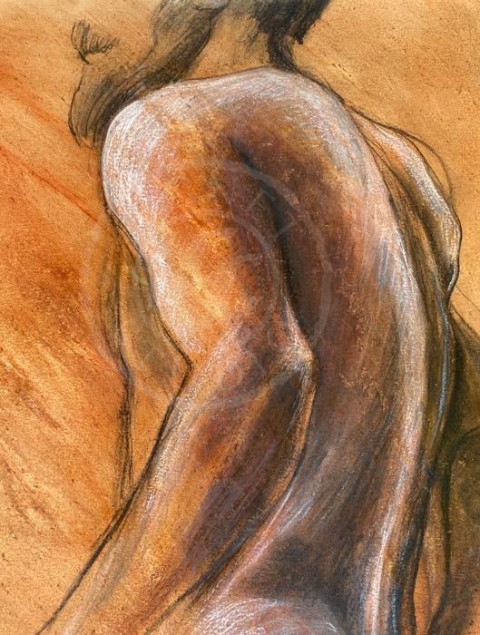 Contemporary Figurative Oil, Pastel and Charcoal Sketch - 4