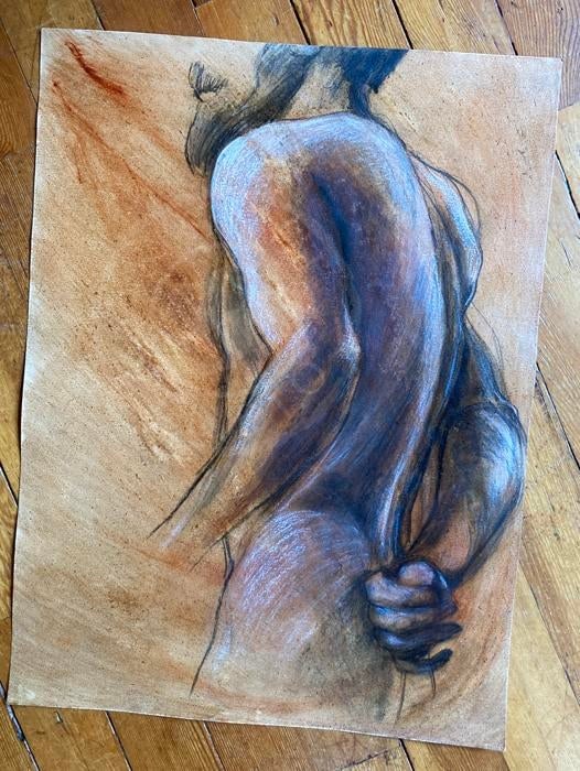 Contemporary Figurative Oil, Pastel and Charcoal Sketch - 6