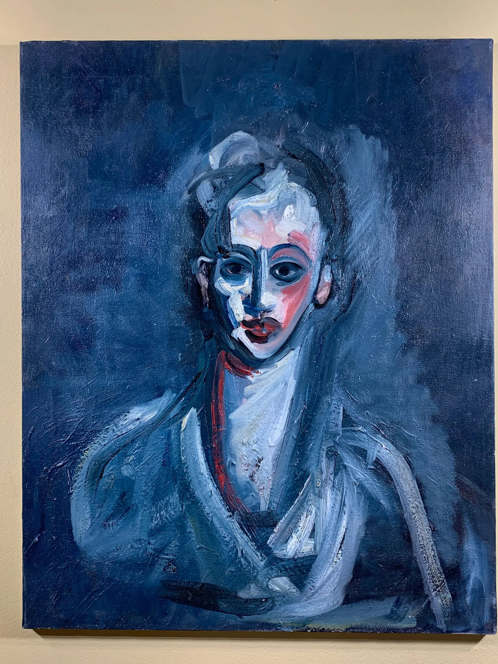 1990s Expressionist Style Figurative Oil Painting on Canvas - 11