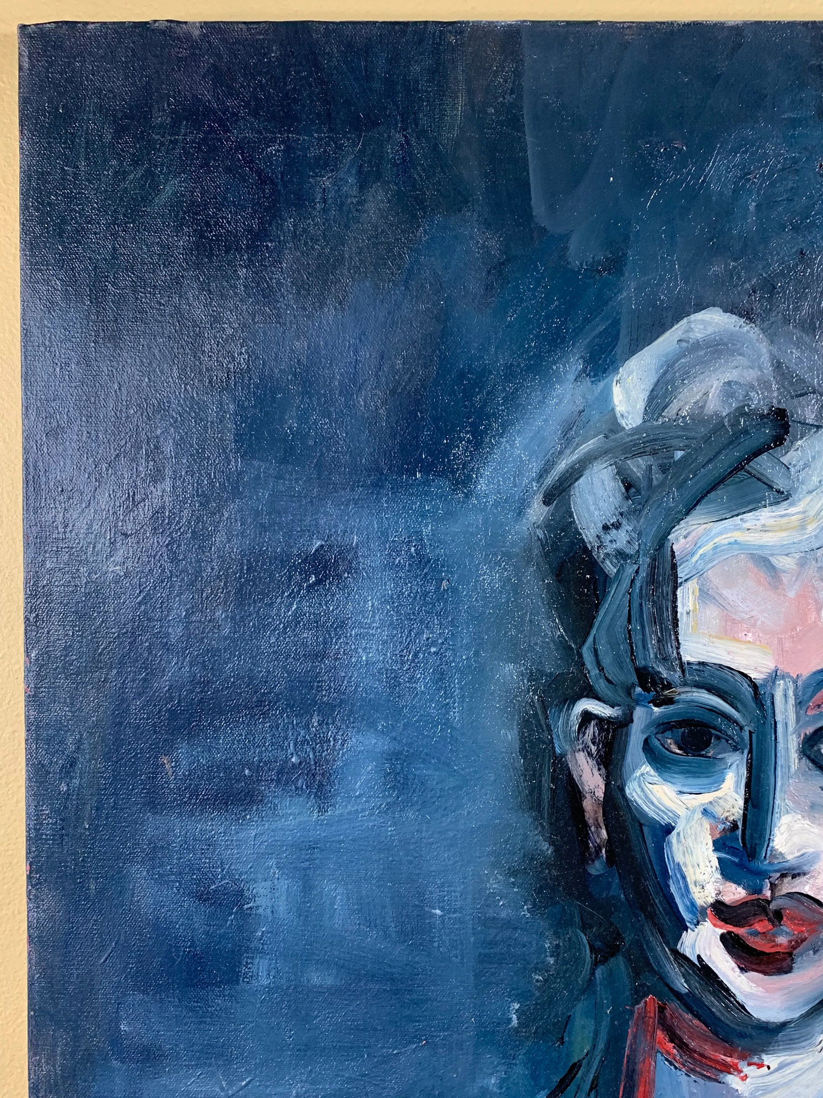 1990s Expressionist Style Figurative Oil Painting on Canvas - 3