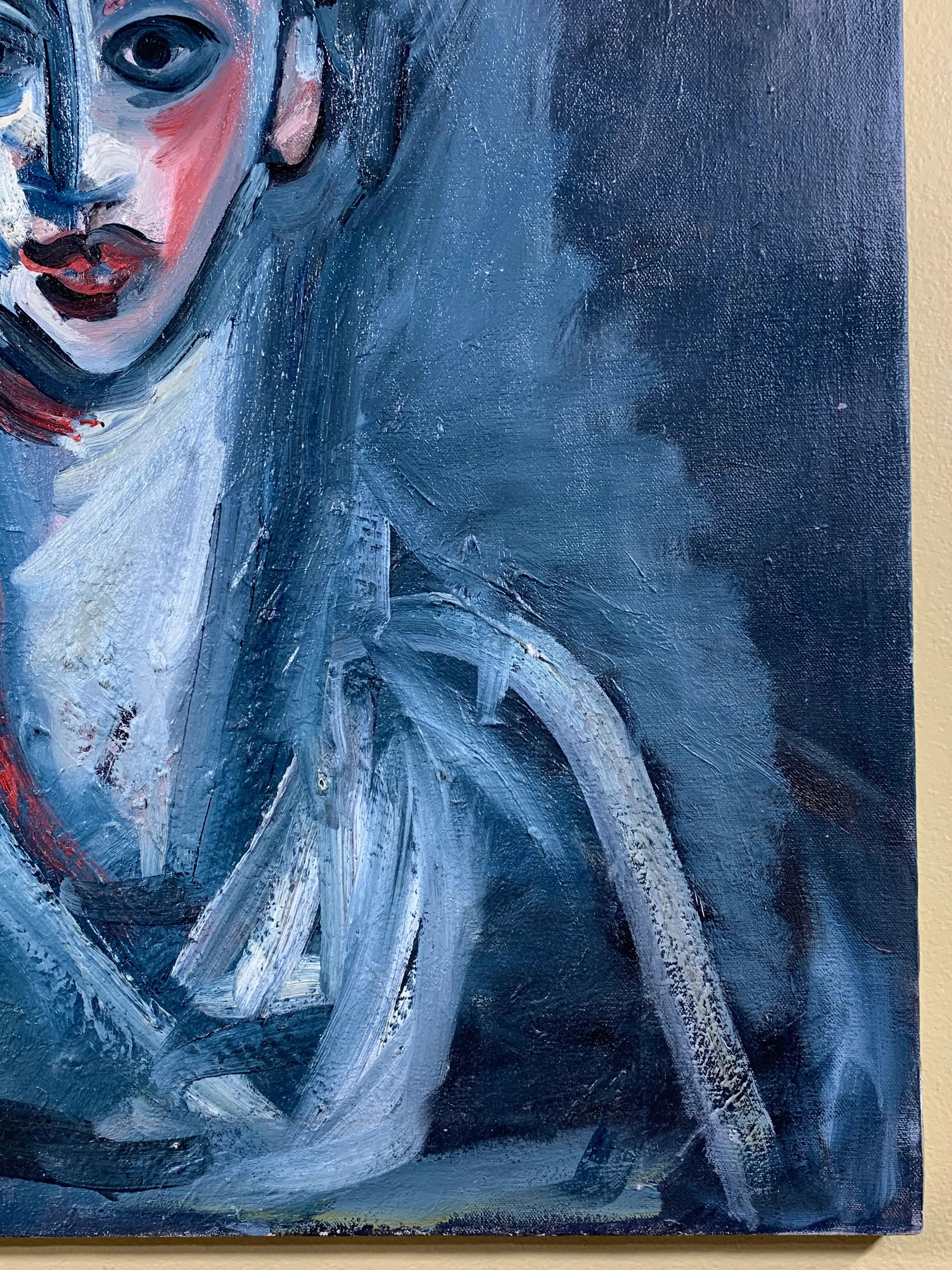 1990s Expressionist Style Figurative Oil Painting on Canvas - 4