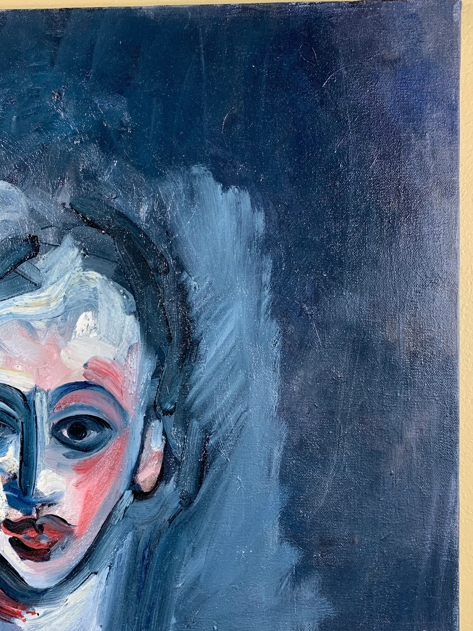 1990s Expressionist Style Figurative Oil Painting on Canvas - 5