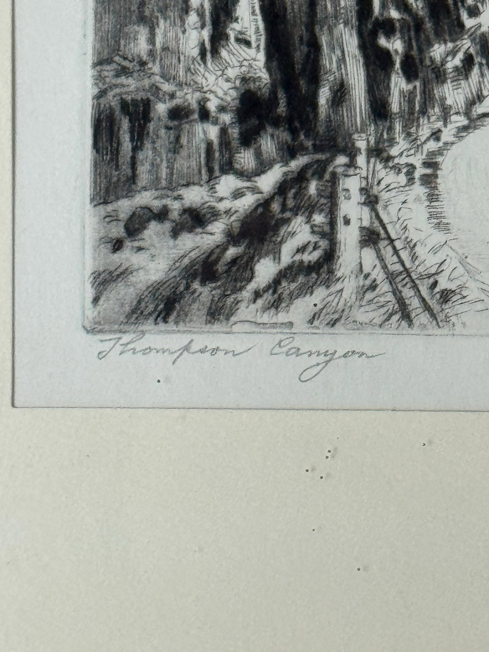1920s Lyman Byxbe "Thompson Canyon" Original Etching, American Landscape Print - 3