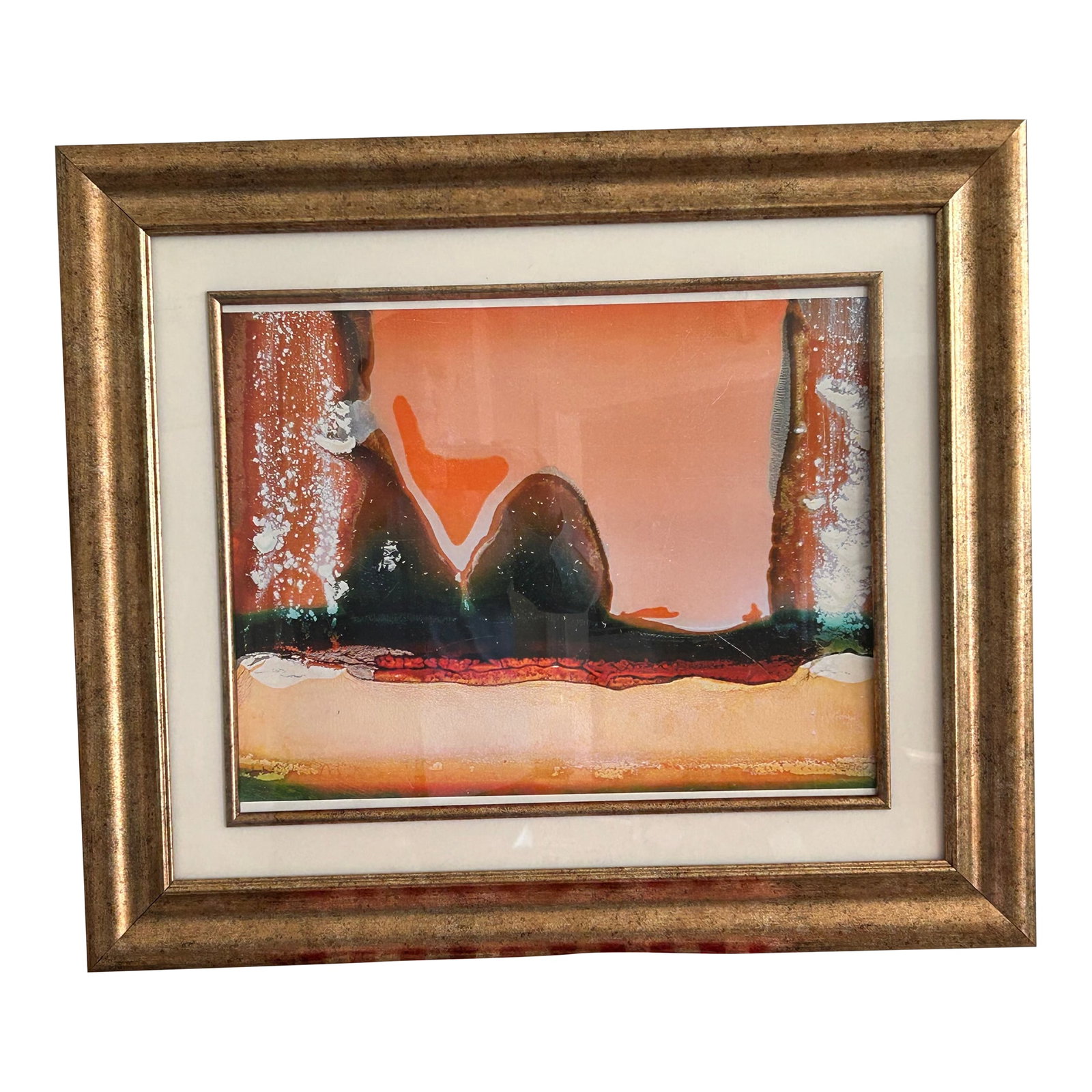 Spiritscape # 5 Abstract Photographic Print: Spiritscapes are reproduction enlargements of original polaroids. They are not manipulated in any way. Often polaroid just reacts to the qualities of light not subjects per se. 25" x 29" framed. The