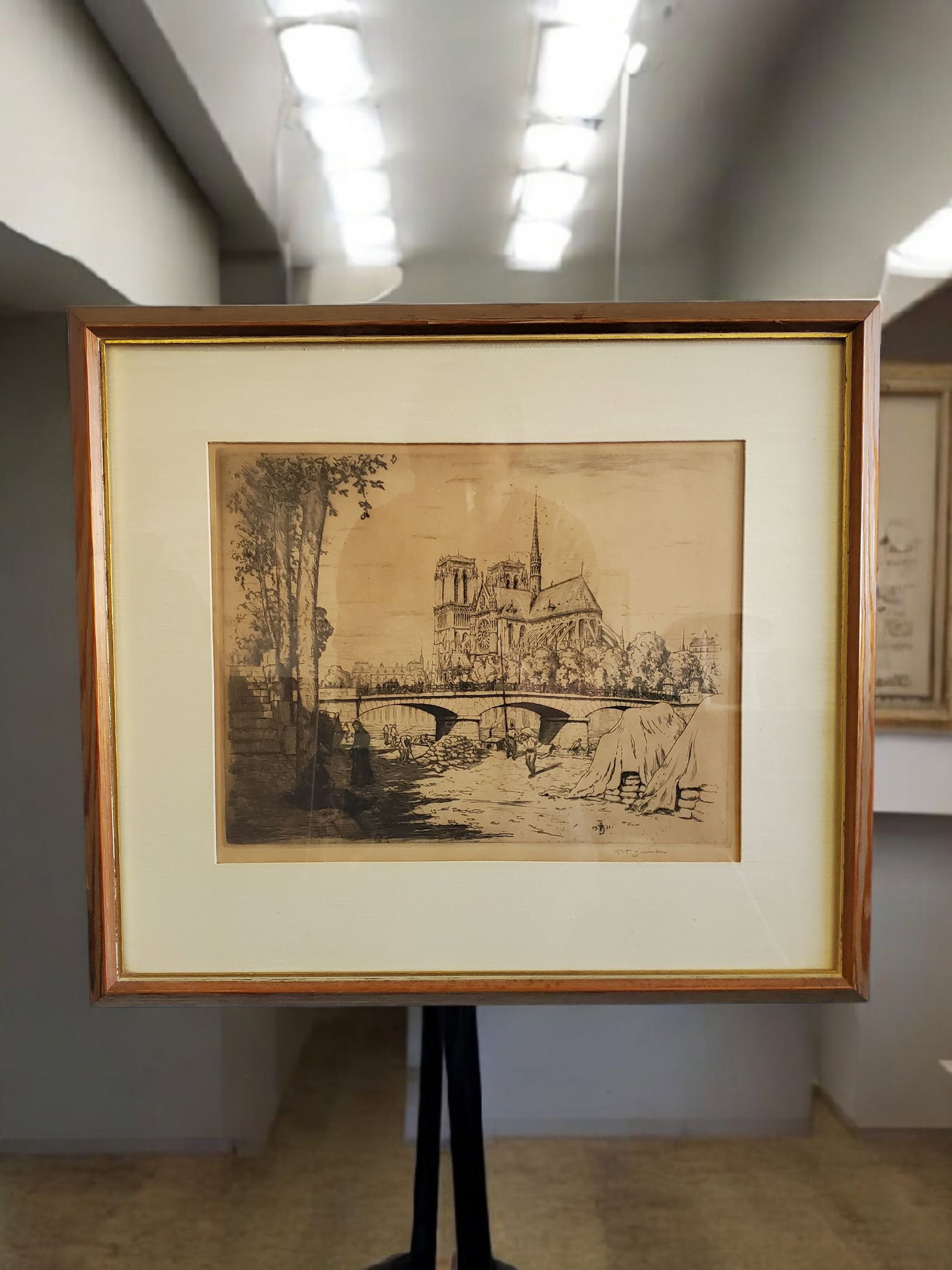 Nortre Dame Antique Etching - 10