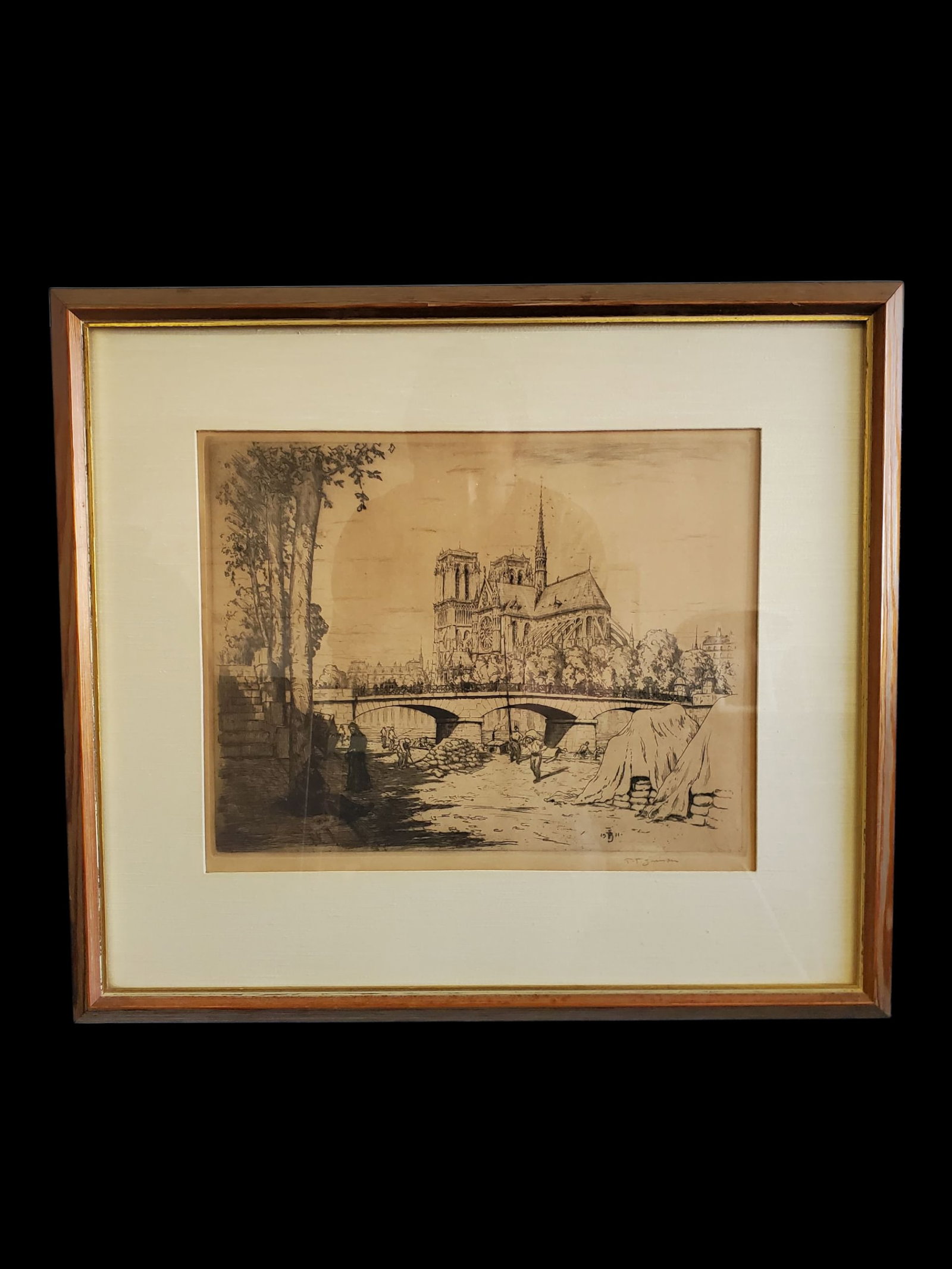 Nortre Dame Antique Etching - 13