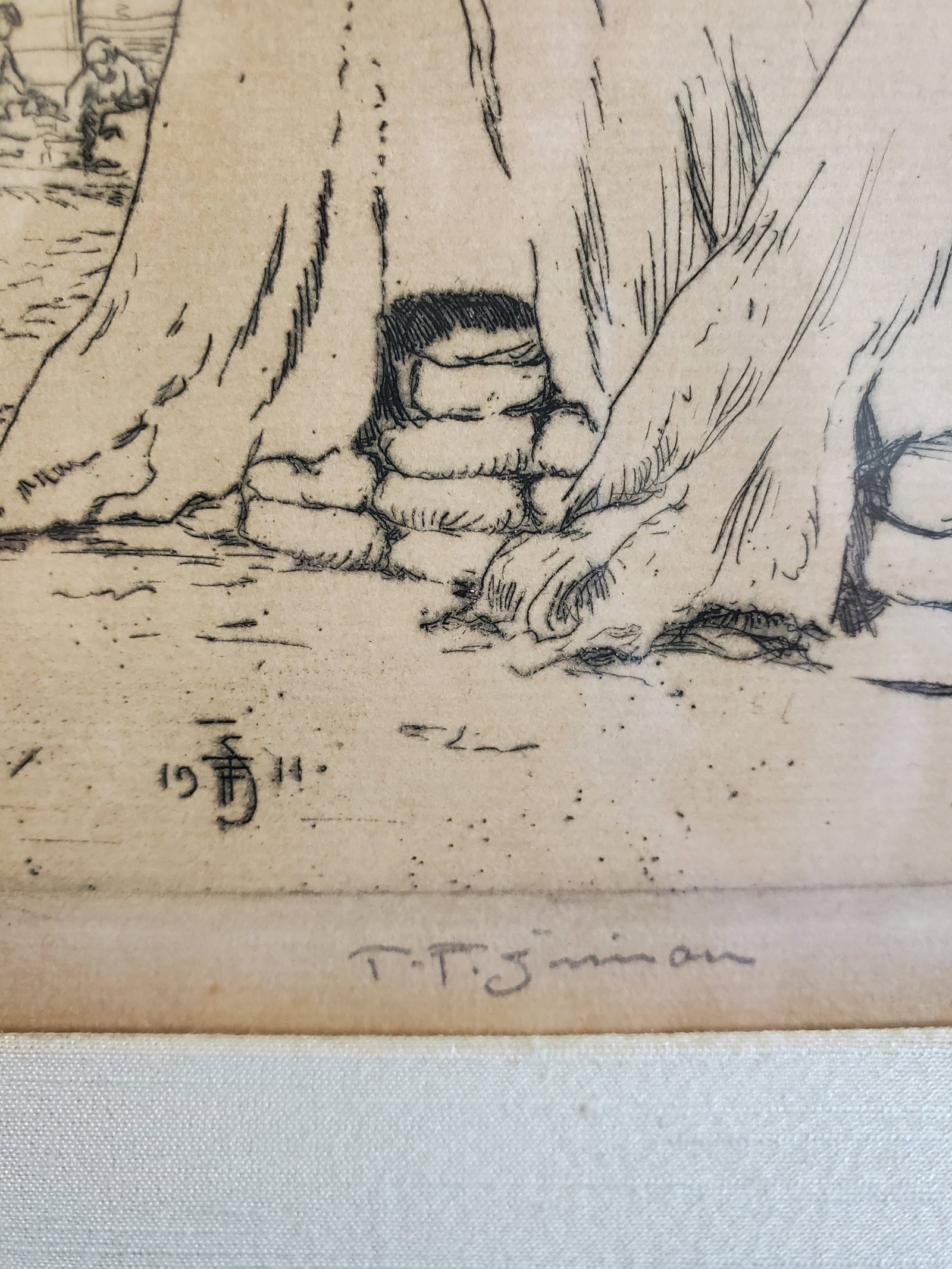 Nortre Dame Antique Etching - 3